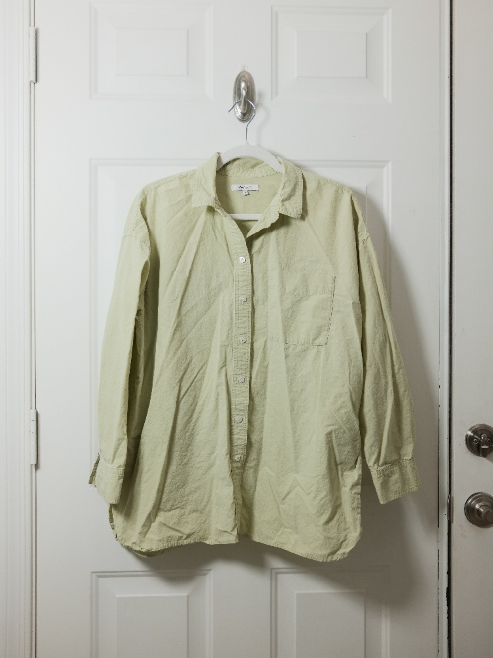 Madewell Button Up Shirt Women’s Medium Green Lightweight Cotton Casual Top